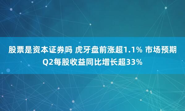 股票是资本证券吗 虎牙盘前涨超1.1% 市场预期Q2每股收益同比增长超33%